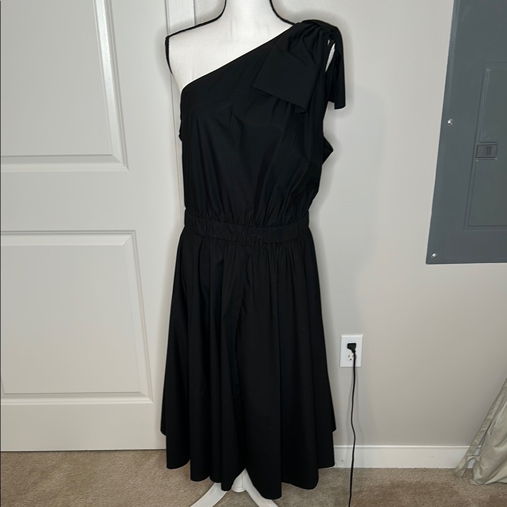 Eliza J Black Embellished Asymmetrical One-Shoulder Dress EUC